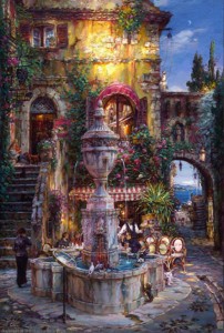 cao yong twilight by the fountain