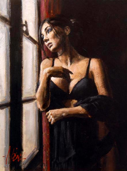 Artist Painter Fabian Perez Painting At The Window