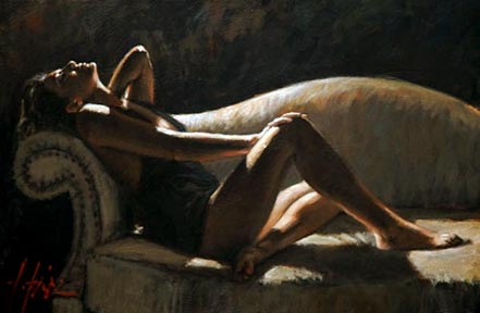 fabian perez paola on the couch