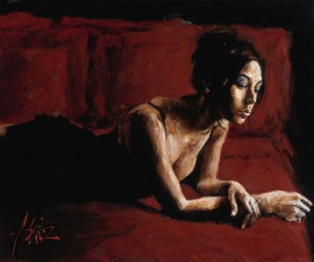 fabian perez study for renee on bed
