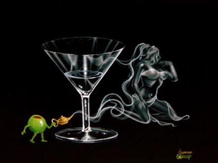 michael godard i dream of genie martini
