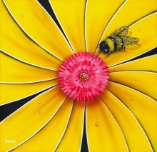 michael godard yellow flowe bumblebee
