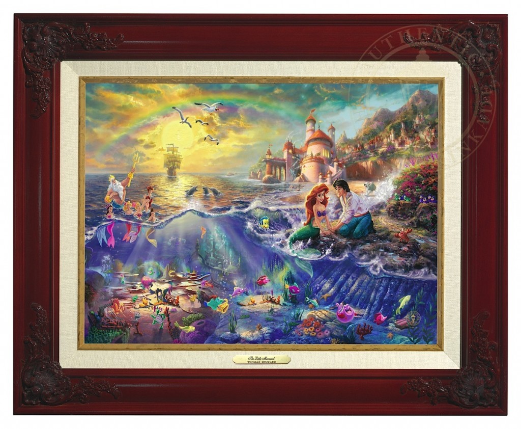 Winnie The Pooh Ii Canvas Classic Espresso Frame Village Gallery Little Mermaid The Canvas Classic Brandy Frame