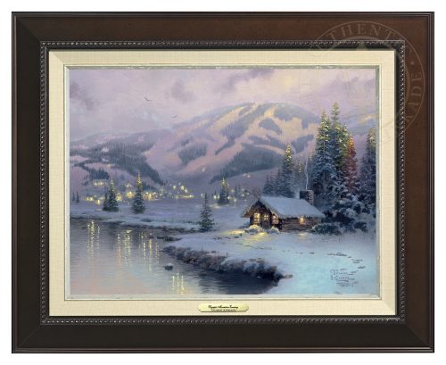 Olympic Mountain Evening - Canvas Classic (Espresso Frame)
