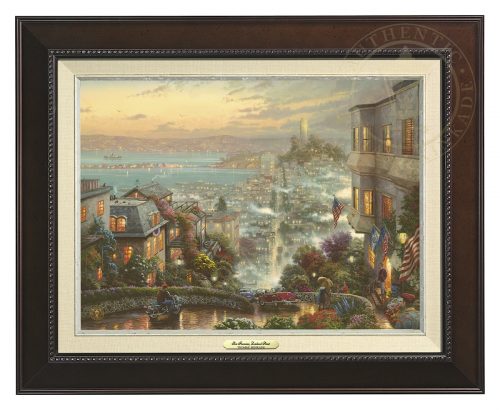 San Francisco, Lombard Street - Canvas Classic (Espresso Frame)