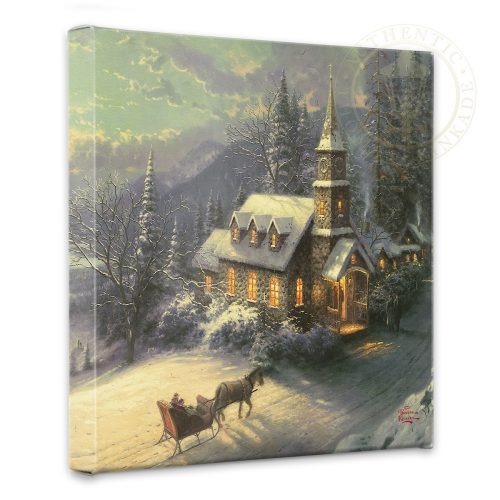 Sunday Evening Sleigh Ride - 14" x 14" Gallery Wrapped Canvas