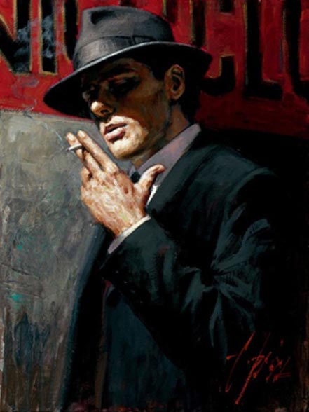 fabian perez man at the red sign