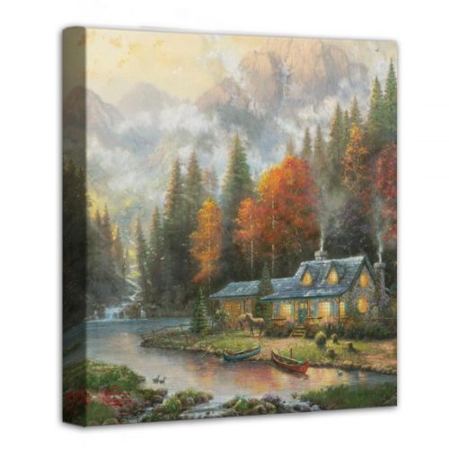 Evening at Autumn Lake – 14″ x 14″ Gallery Wrapped Canvas