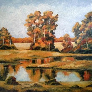Autumn Fields by Milan an original oil painting