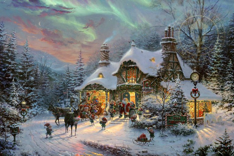 Santa's Night Before Christmas, by Thomas Kinkade Studios - Village Gallery