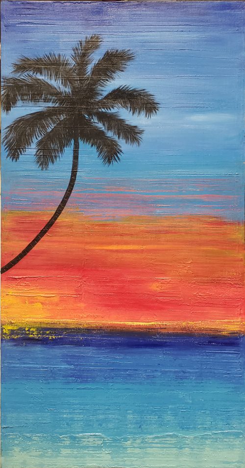 palm at sunset by sarah hawk