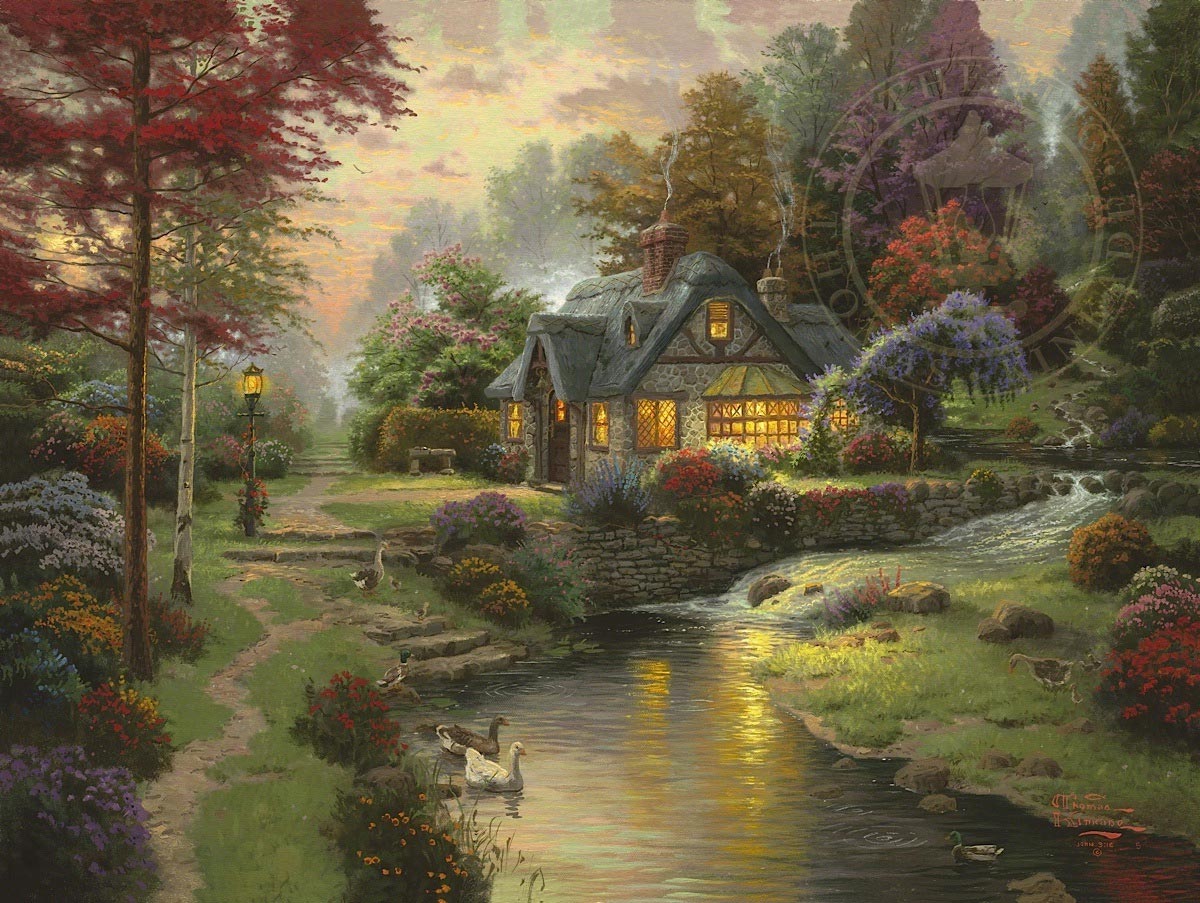 Thomas Kinkade Studios A Mothers Perfect Day 25.5 x 34 S//N Limited Edition Paper
