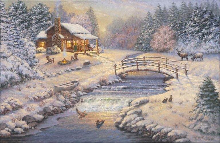 A Winter Retreat, by Thomas Kinkade Studios - Village Gallery