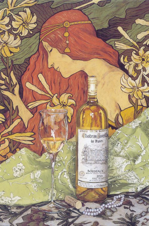 Bordeaux and Pearls by Viktor Shvaiko Original Painting