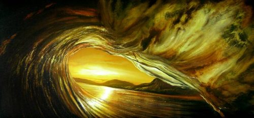 Fire Gold 24x48 Original Painting by Ashton Howard