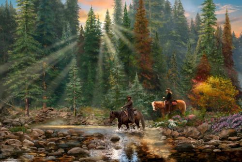 thomas kinkade the crossing yellowstone