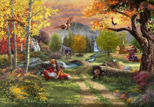 thomas kinkade the fox and the hound